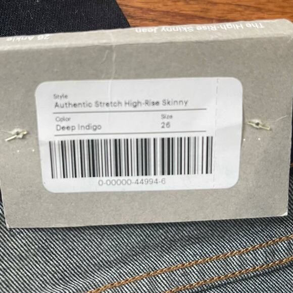 NEW Everlane The High-Rise Skinny Jean in Deep Indigo Size 26 Ankle - Picture 6 of 7